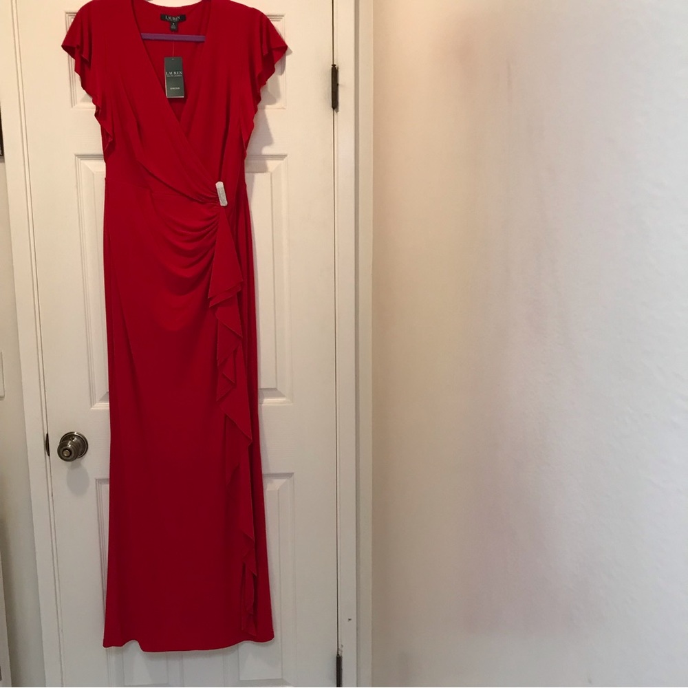 RALPH LAUREN NWT red evening gown Size 8